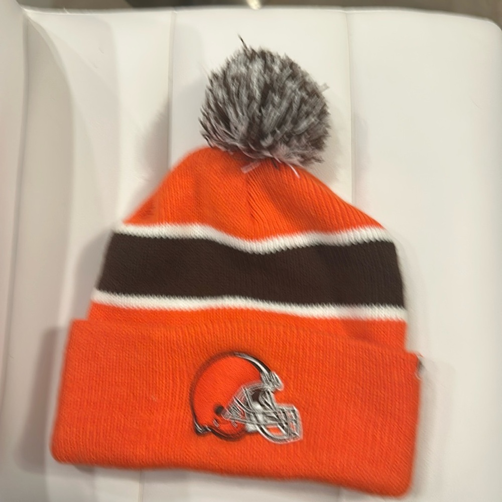 Cleveland Browns toboggan beanie knit hat.